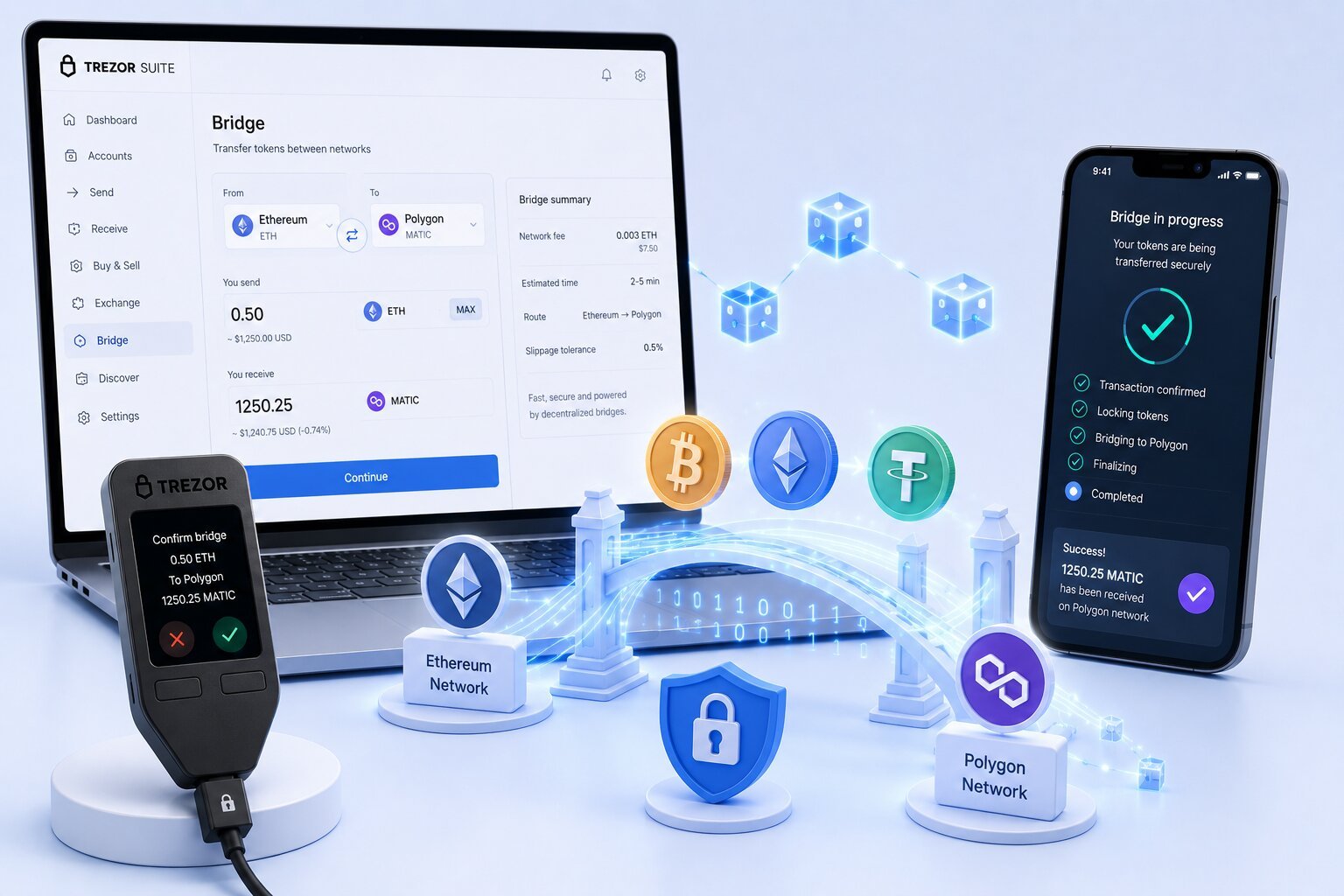 How to Bridge Tokens on Trezor Wallet (2026 Guide)